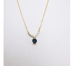 Collier Saphir Diamants Or Jaune 750 - 18 carats
