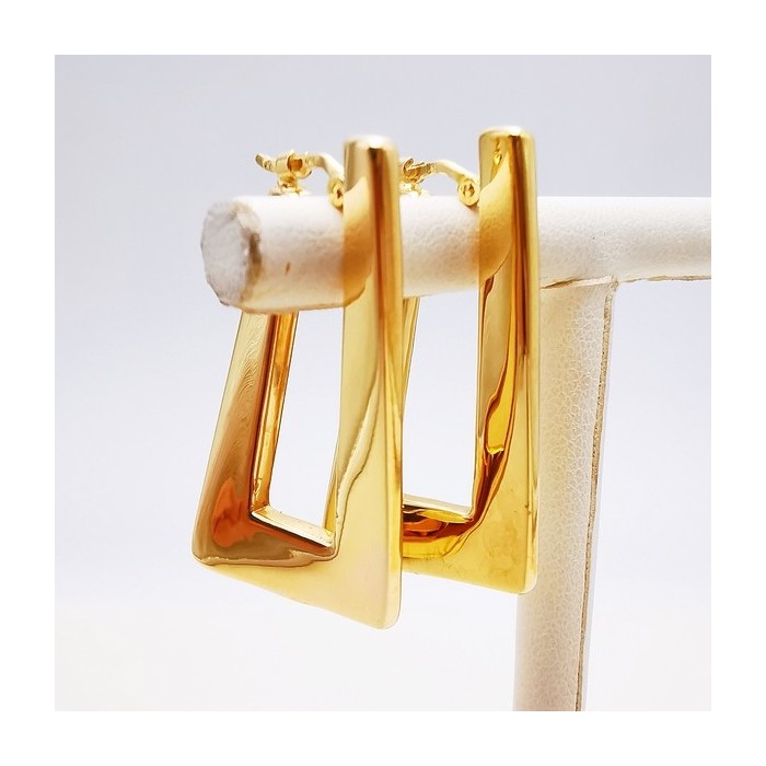 Créoles rectangulaires Or Jaune 750 - 18 carats