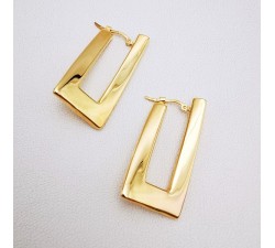 Créoles rectangulaires Or Jaune 750 - 18 carats