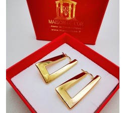 Créoles rectangulaires Or Jaune 750 - 18 carats