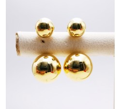 Boucles d'Oreilles Boules Or Jaune 750 - 18 carats