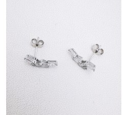 Boucles d'Oreilles Puces Oxydes de Zirconium Or blanc 750 - 18 carats