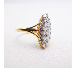 Bague Marquise Diamants Or Jaune 750 - 18 carats