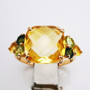 Bague "Douceurs Fruitées" Citrine Or Jaune 750 - 18 carats