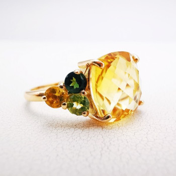 Bague "Douceurs Fruitées" Citrine Or Jaune 750 - 18 carats