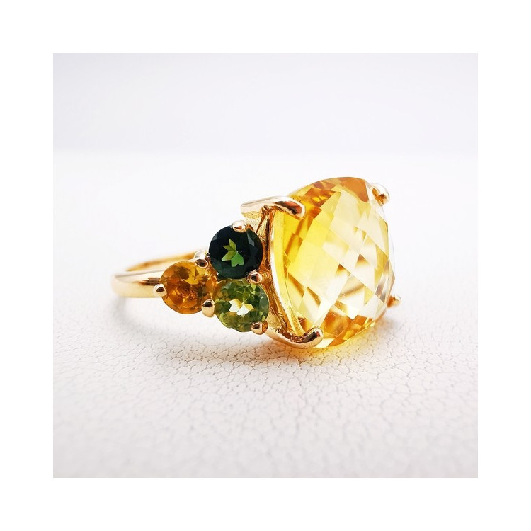 Bague "Douceurs Fruitées" Citrine Or Jaune 750 - 18 carats