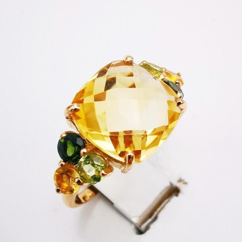Bague "Douceurs Fruitées" Citrine Or Jaune 750 - 18 carats