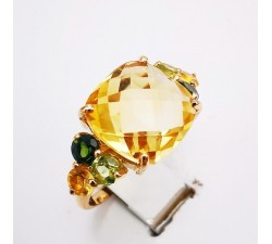 Bague "Douceurs Fruitées" Citrine Or Jaune 750 - 18 carats