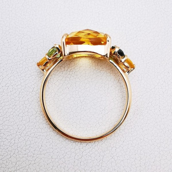 Bague "Douceurs Fruitées" Citrine Or Jaune 750 - 18 carats
