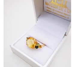 Bague "Douceurs Fruitées" Citrine Or Jaune 750 - 18 carats