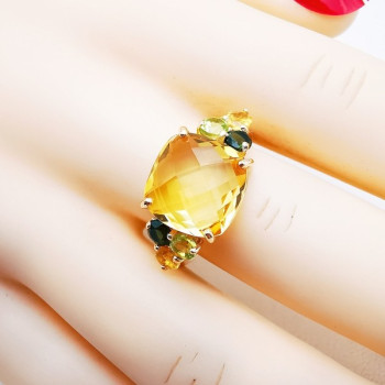 Bague "Douceurs Fruitées" Citrine Or Jaune 750 - 18 carats