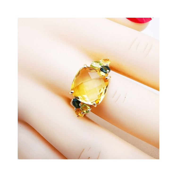 Bague "Douceurs Fruitées" Citrine Or Jaune 750 - 18 carats