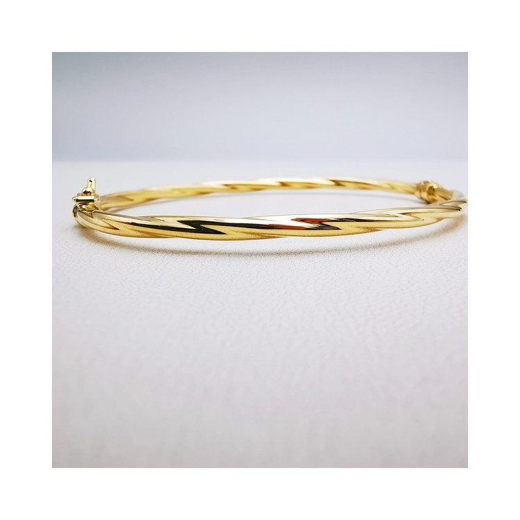 Bracelet Jonc Torsadé Or Jaune 750 - 18 carats