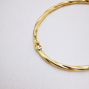 Bracelet Jonc Torsadé Or Jaune 750 - 18 carats
