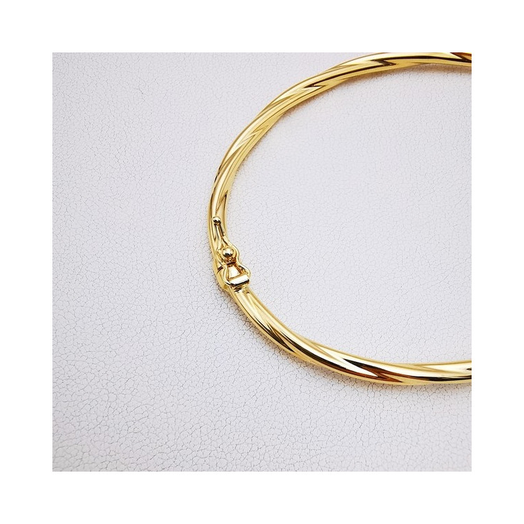 Bracelet Jonc Torsadé Or Jaune 750 - 18 carats