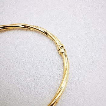 Bracelet Jonc Torsadé Or Jaune 750 - 18 carats