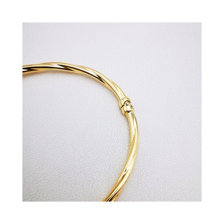 Bracelet Jonc Torsadé Or Jaune 750 - 18 carats