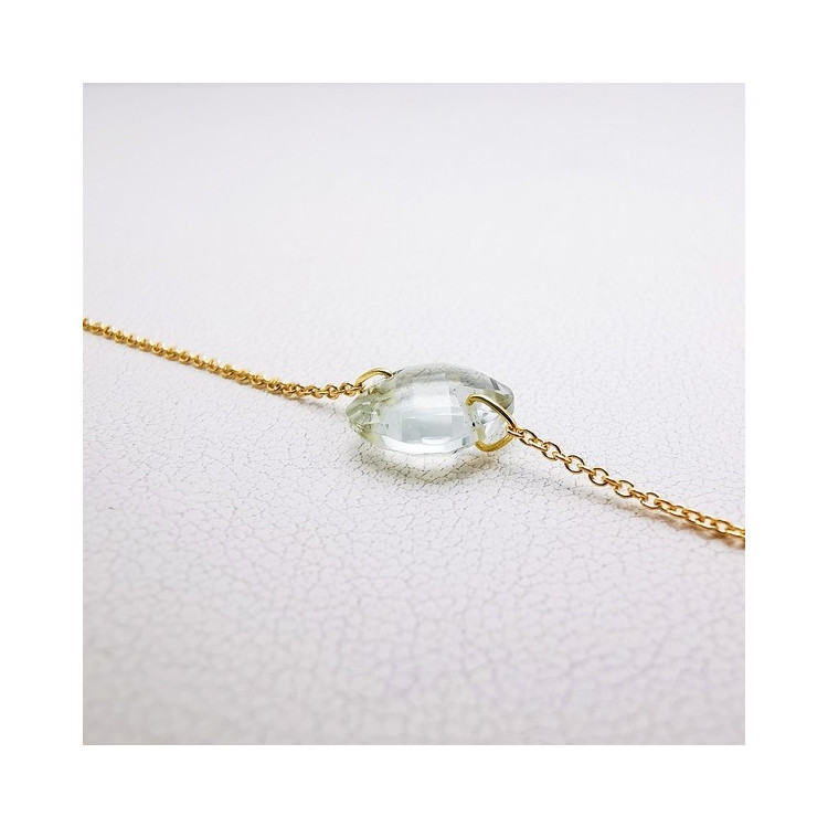 Bracelet Quartz Vert Or Jaune750 - 18 carats