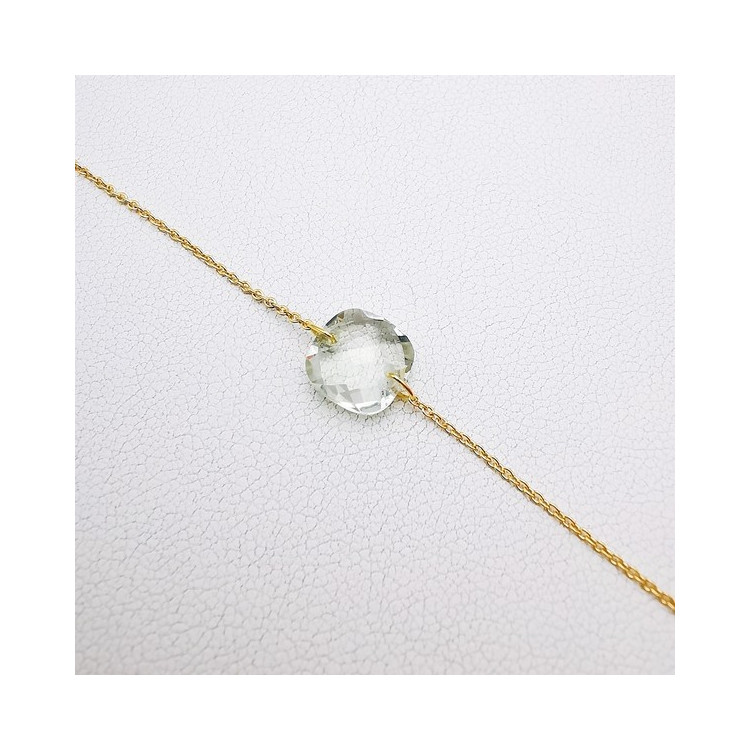 Bracelet Quartz Vert Or Jaune750 - 18 carats