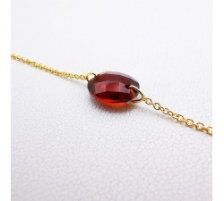 Bracelet Grenat Or Jaune750 - 18 carats