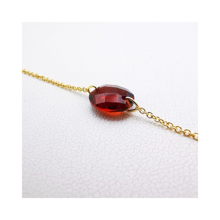 Bracelet Grenat Or Jaune750 - 18 carats