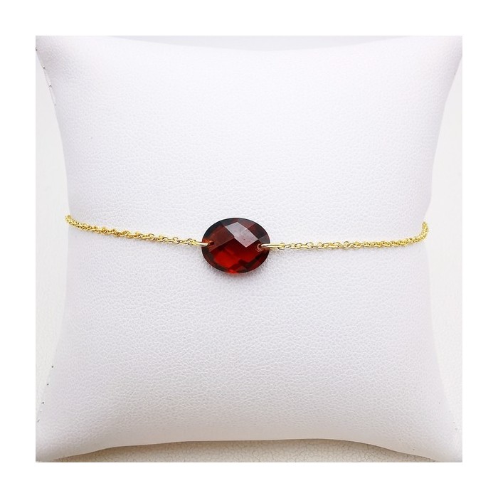 Bracelet Grenat Or Jaune750 - 18 carats