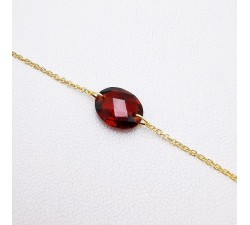 Bracelet Grenat Or Jaune750 - 18 carats