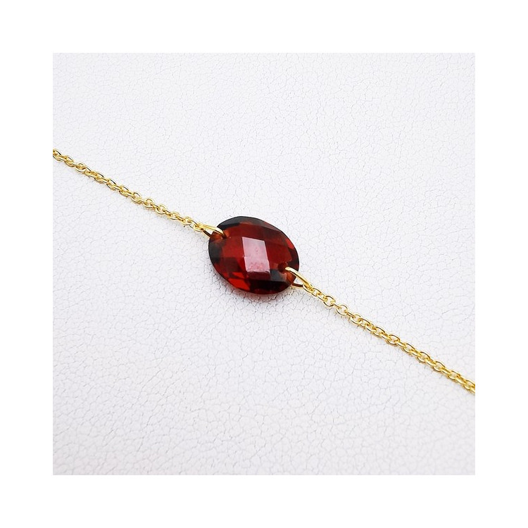 Bracelet Grenat Or Jaune750 - 18 carats