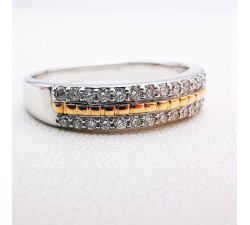 Alliance "Entre Nous Deux" Diamants Or blanc et rose 750 - 18 carats