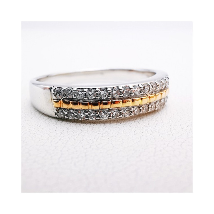 Alliance "Entre Nous Deux" Diamants Or blanc et rose 750 - 18 carats