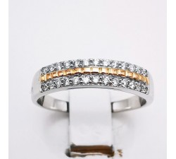 Alliance "Entre Nous Deux" Diamants Or blanc et rose 750 - 18 carats