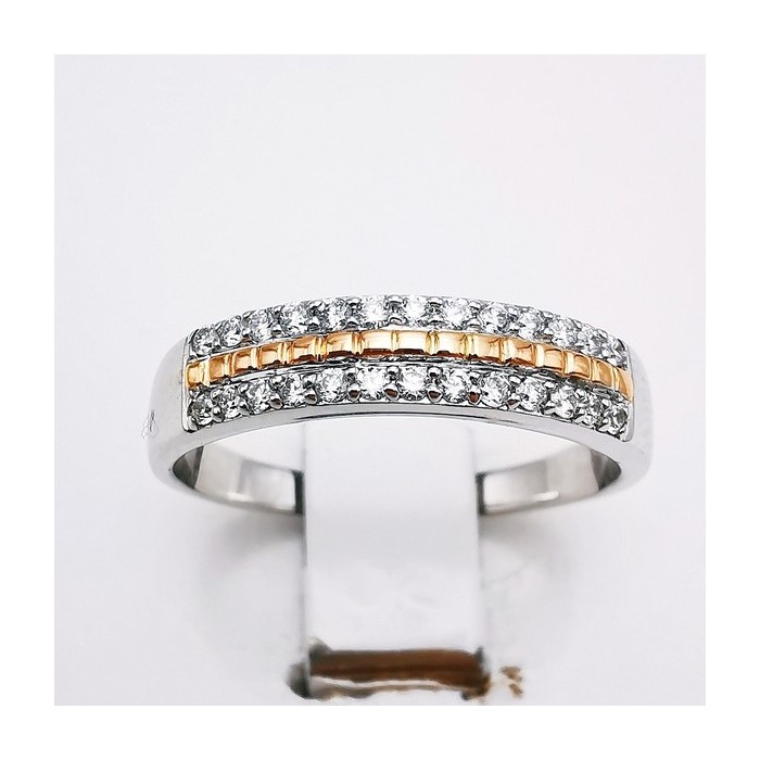 Alliance "Entre Nous Deux" Diamants Or blanc et rose 750 - 18 carats