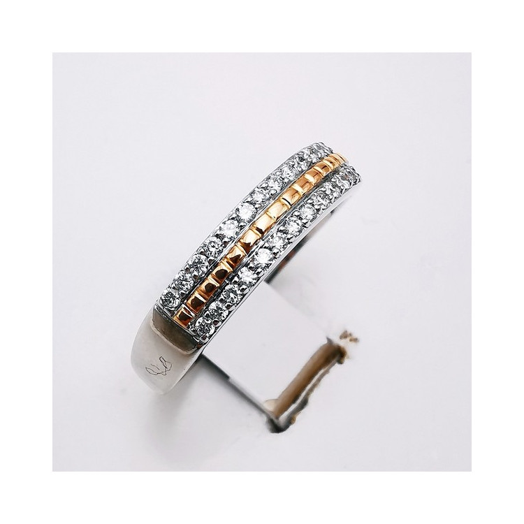 Alliance "Entre Nous Deux" Diamants Or blanc et rose 750 - 18 carats