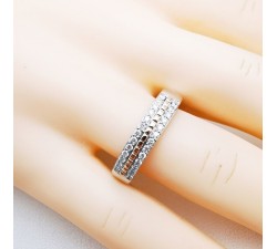 Alliance "Entre Nous Deux" Diamants Or blanc et rose 750 - 18 carats