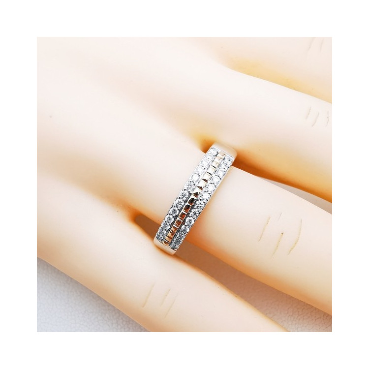 Alliance "Entre Nous Deux" Diamants Or blanc et rose 750 - 18 carats