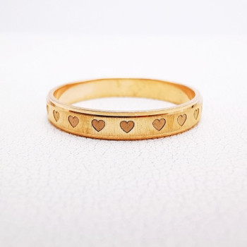 Alliance "Print Coeurs" 3 mm Or Rose 750 - 18 carats