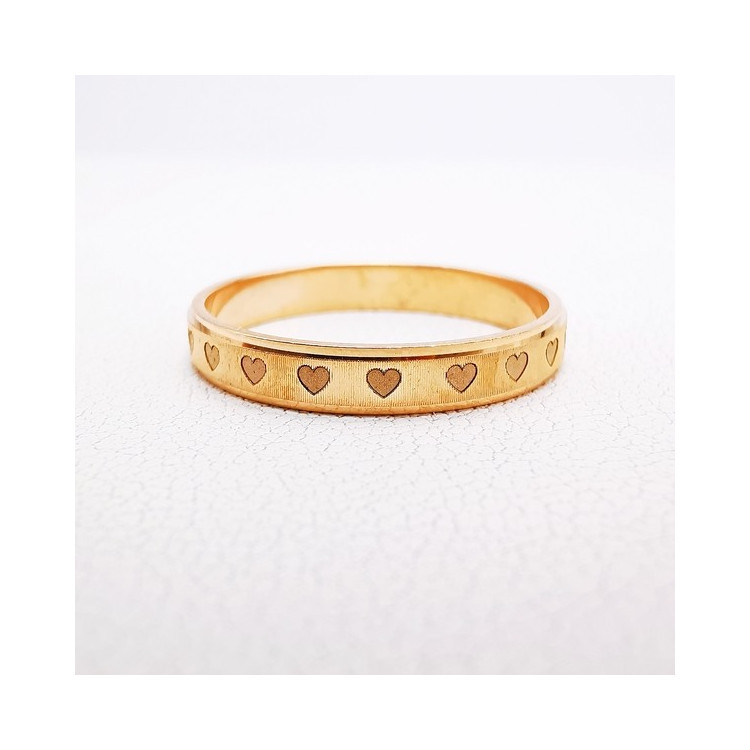 Alliance "Print Coeurs" 3 mm Or Rose 750 - 18 carats