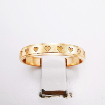 Alliance "Print Coeurs" 3 mm Or Rose 750 - 18 carats