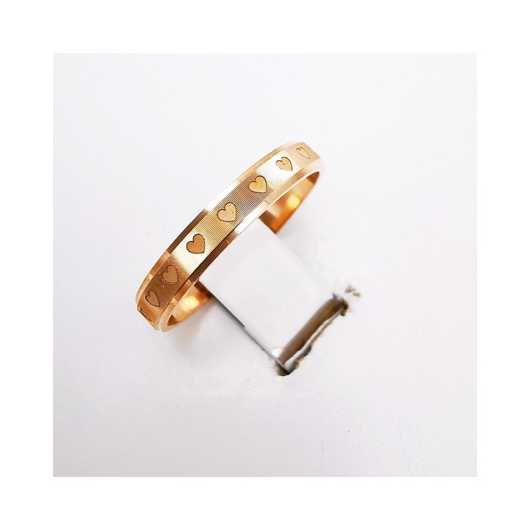 Alliance "Print Coeurs" 3 mm Or Rose 750 - 18 carats