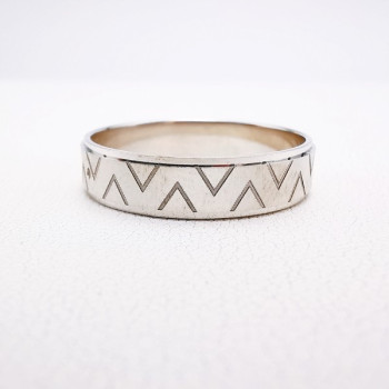 Alliance "Print Triangle" 5 mm Or Blanc 750 - 18 carats