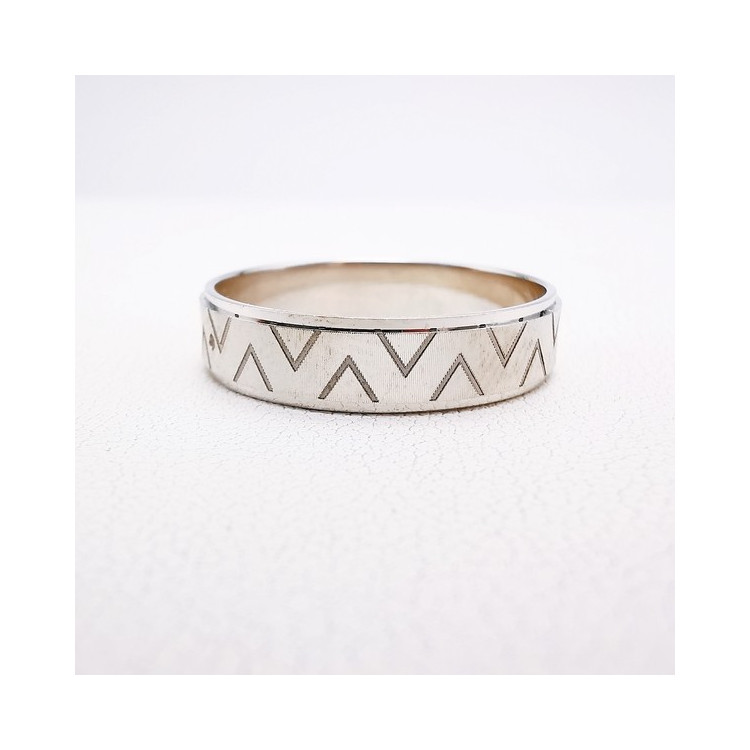 Alliance "Print Triangle" 5 mm Or Blanc 750 - 18 carats