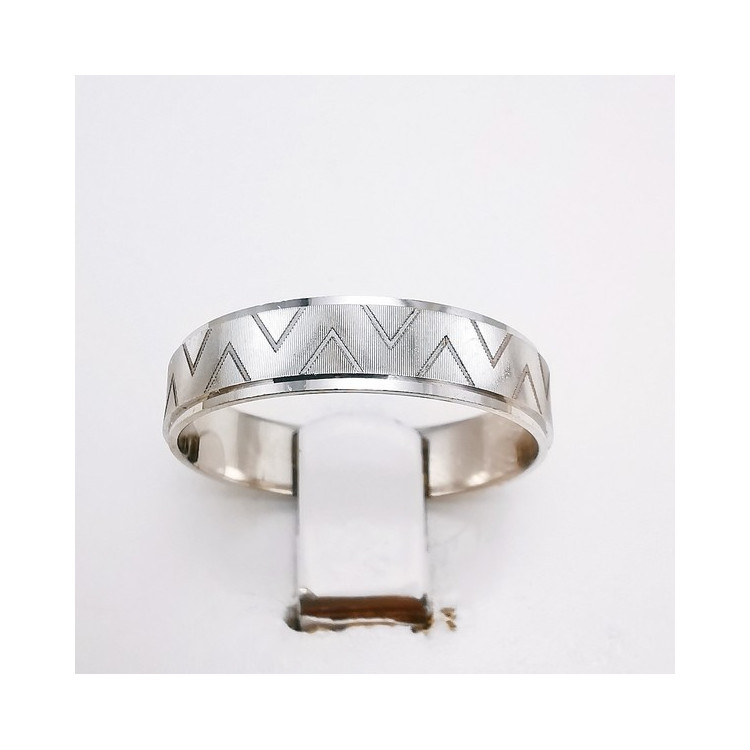 Alliance "Print Triangle" 5 mm Or Blanc 750 - 18 carats