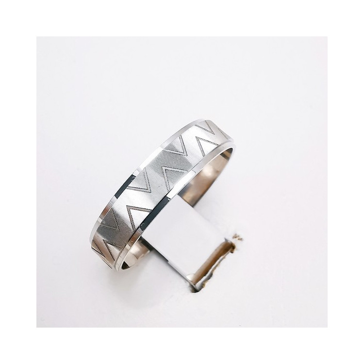 Alliance "Print Triangle" 5 mm Or Blanc 750 - 18 carats