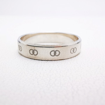 Alliance "Print Anneaux" 4 mm Or Blanc 750 - 18 carats