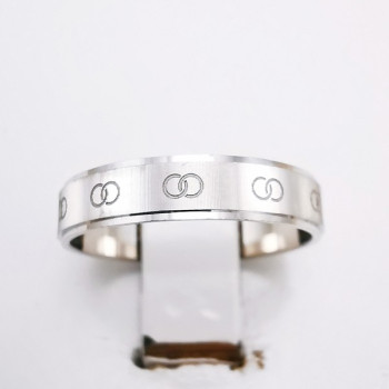 Alliance "Print Anneaux" 4 mm Or Blanc 750 - 18 carats