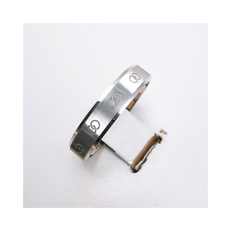 Alliance "Print Anneaux" 4 mm Or Blanc 750 - 18 carats