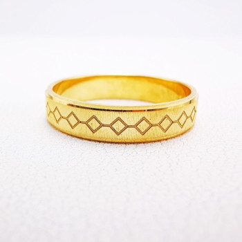 Alliance "Print Carré" 4 mm Or Jaune 750 - 18 carats