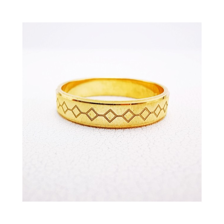 Alliance "Print Carré" 4 mm Or Jaune 750 - 18 carats
