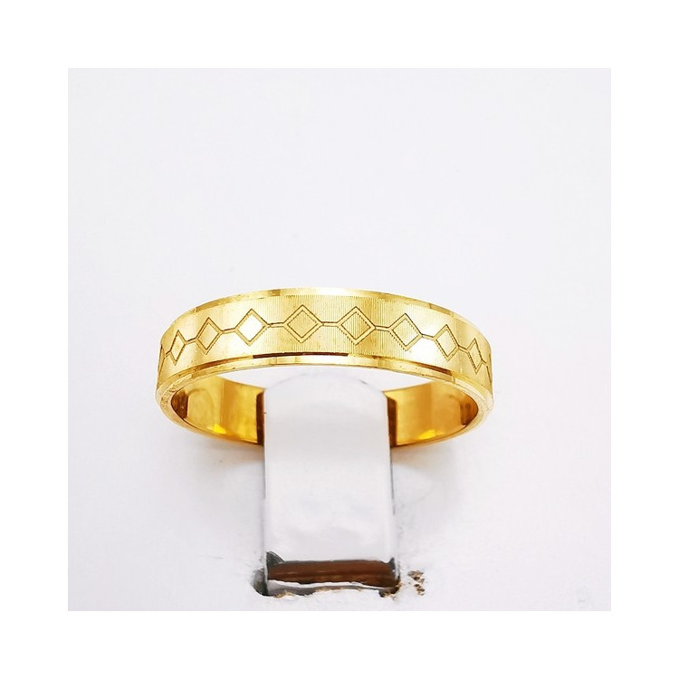 Alliance "Print Carré" 4 mm Or Jaune 750 - 18 carats