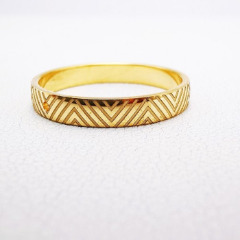 Alliance "Print Graphique" 3 mm Or Jaune 750 - 18 carats